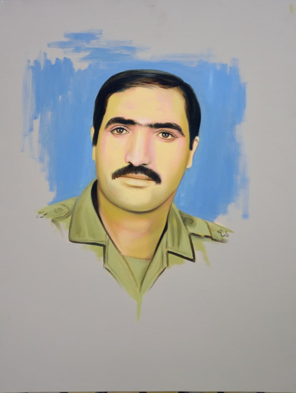 نقاشی چهره شهید کرمعلی غلامی